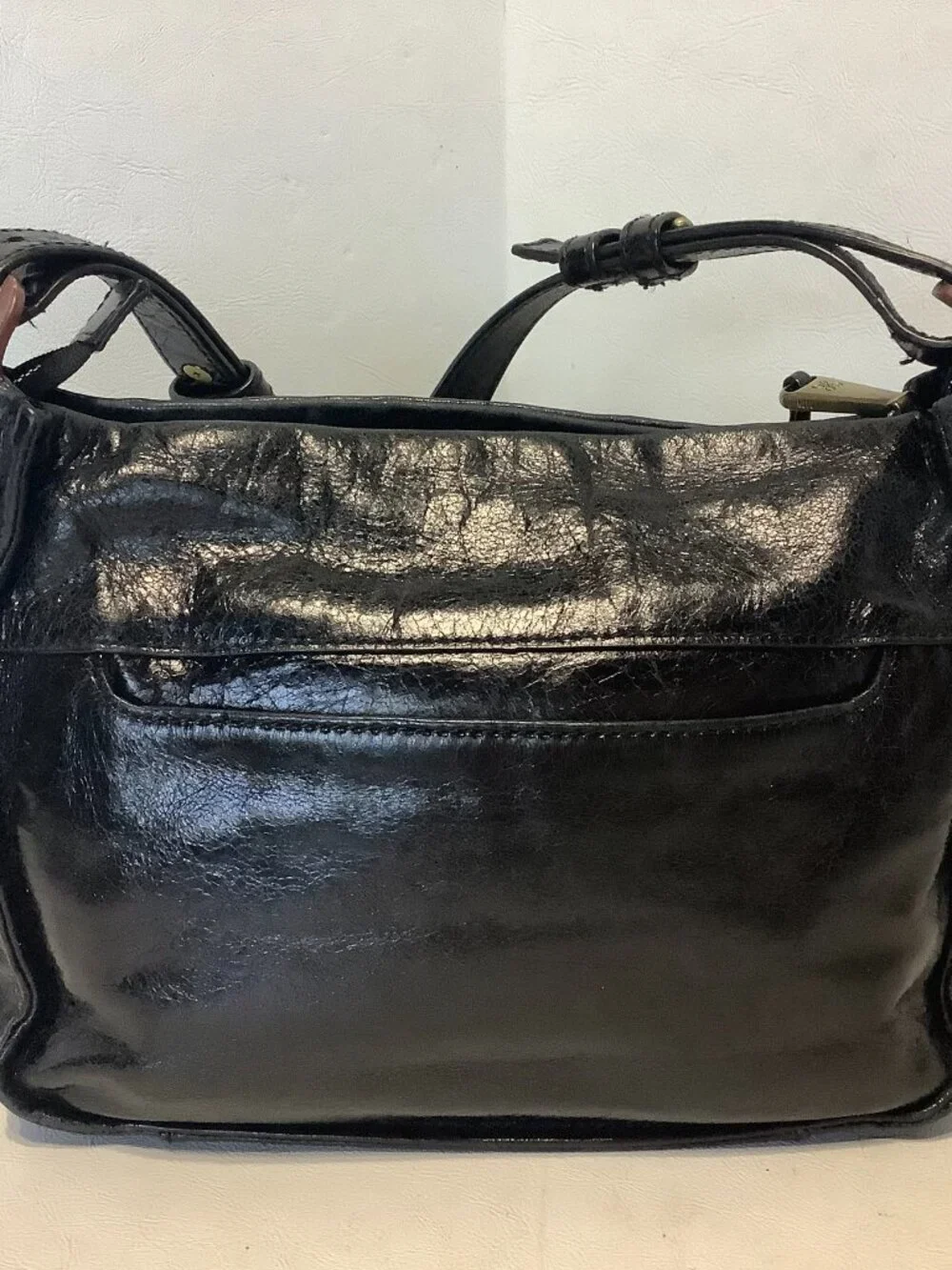 Hobo Banjo Leather Crossbody Purse Bag Black Small